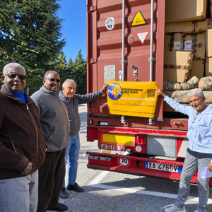 Container della Fondazione CAM SAFA pieno di colli in partenza per il Burkina Faso
