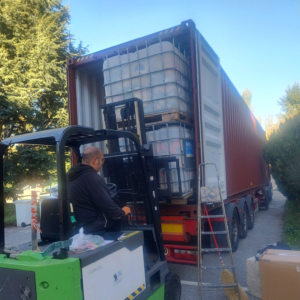 Container della Fondazione CAM SAFA pieno di colli in partenza per il Burkina Faso